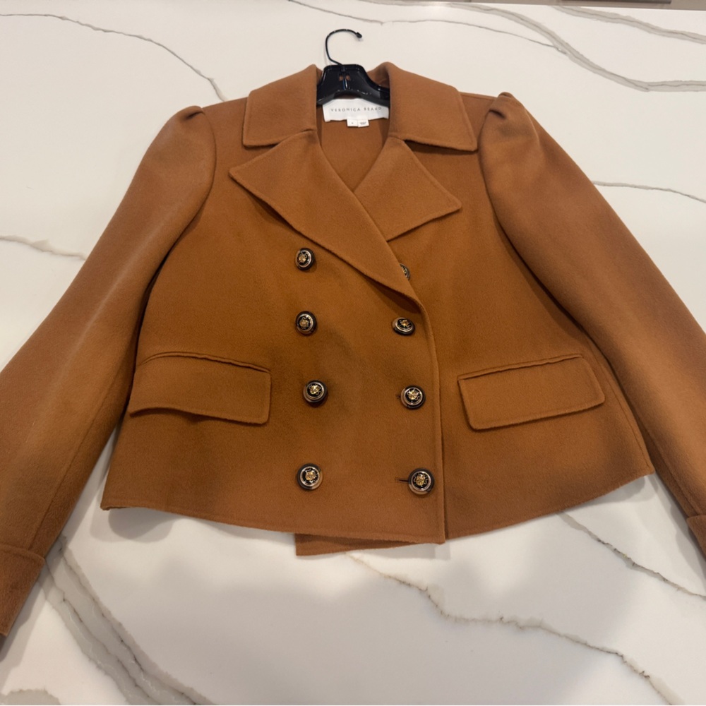 Veronica Beard Camel Double-Breasted Blazer